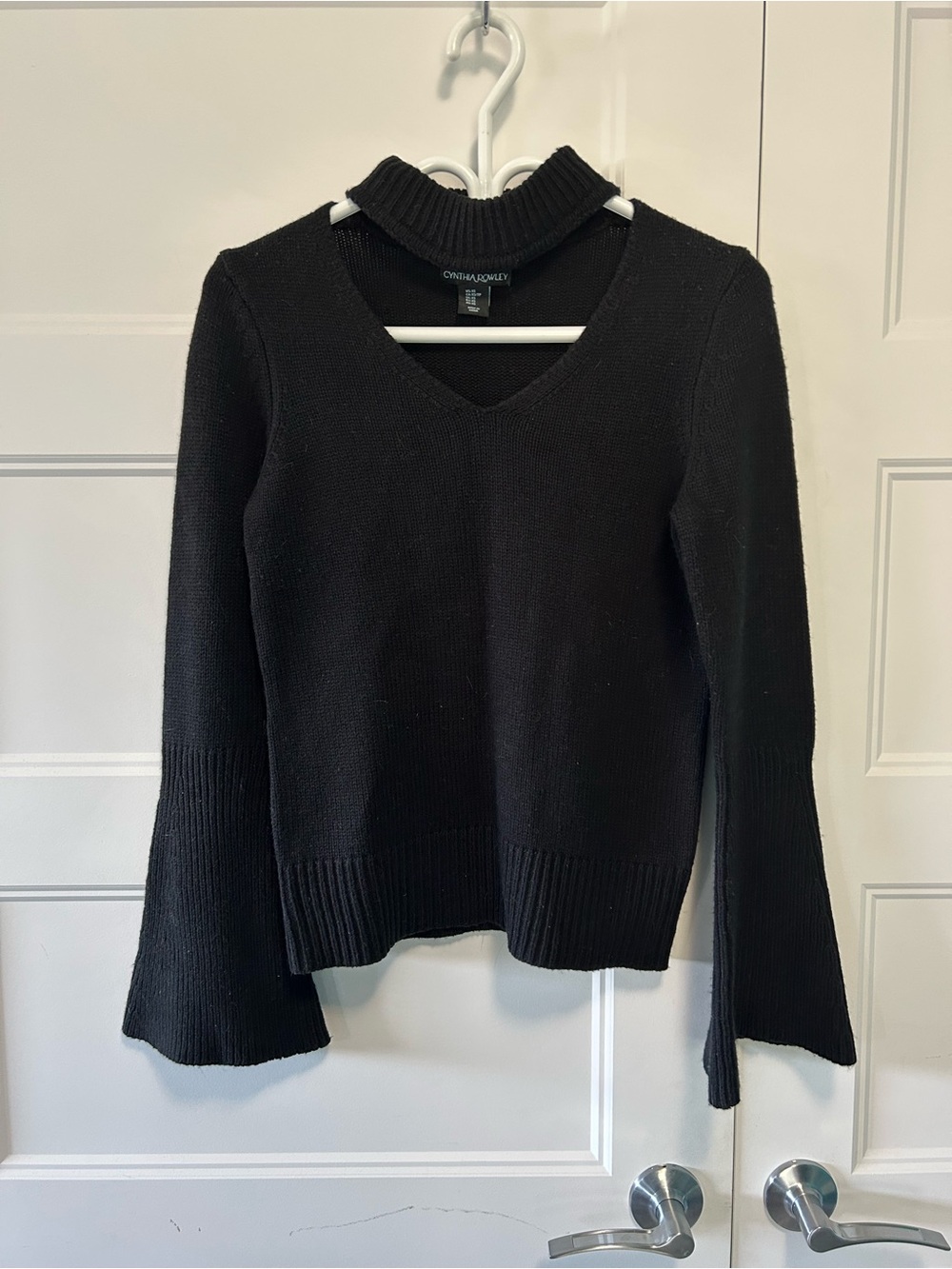 Cynthia Rowley keyhole Sweater with bell sleeves